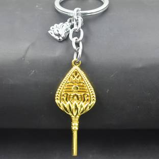 AFH Lord Murugan OM Muruga Kanda VEL Ganesh Nazar Charm Gold Keychain for Men Women Key Chain