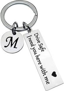 Myurawells M Letter Drive safe keychain for boyfriend I love you Key Chain