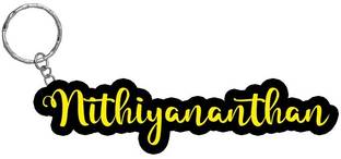 SY Gifts Nithiyananthan Name Black Yellow Name Keychain Key Chain