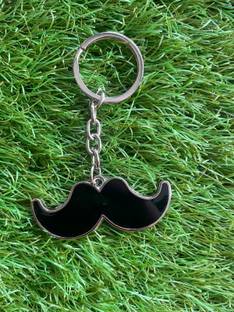 Smiles for miles Mustache/Mooch Metal Keychain/Keyring Key Chain