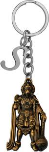 M Men Style Hanuman Pawanputra Bajirang Bali With Initial Letter Alphabet - S Skey2022491 Key Chain