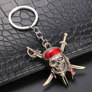 Deethyas Fashion Pirates of The Caribbean Keychain Jack Sparrow Captain Mask Skull Keychain Metal Key Chain