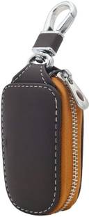 Qpets Car Key Case, Smart Key Holder Protection PU Leather Car Key Chain Bag Car Smart Key Chain