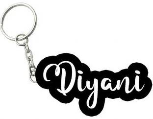 SY Gifts Diyani Black White Name Keychain Key Chain