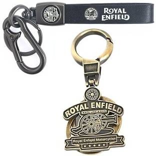 Mistazzo Premium Leather Metal Keyring Compatible With Royal Enfield Bike For Boys Men Key Chain