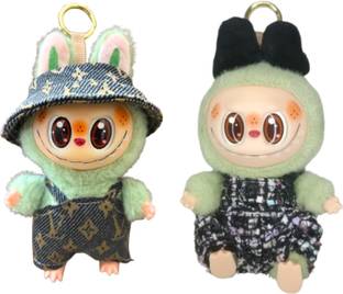 AGGITRADERS Labubu Dolls- Cute collectable Vinyl Face Plush Toy In Designer Outfit.