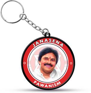 VINODHANA Pawan Kalyan Printed Keychain/ Janasena Party Round Shape Double side printed Key Chain