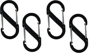 CRUIC Small Metal Carabiner Clips Dual Spring Wire Gate Snap Hooks Keychain -4 Pcs Key Chain