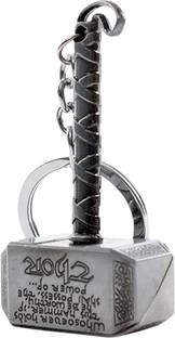TheShinyPicks Thor Metal Hammer Silver Keychain Thor Mjölnir Key Chain