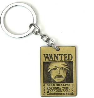 RV Mart Anime One Piece Roronoa Zoro Wanted Metal Bronze Keychain Key Chain Key Ring Key Chain
