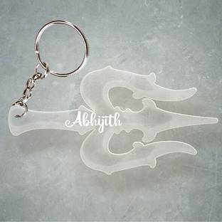 SY Gifts Trishul Desigh With Abhijith Name Key Chain