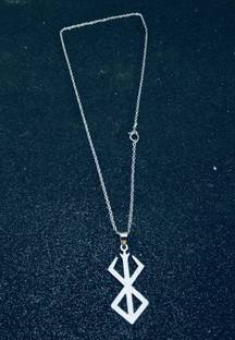 Skycart Berserker Silver Pendent Anime Lover Necklace, Gift Steel Necklace
