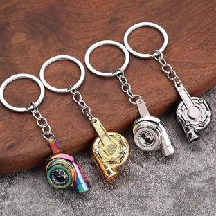Niralasa Turbo Gold Car Part Stainless Steel Keychain Car Enthusiast Metal Key Chain