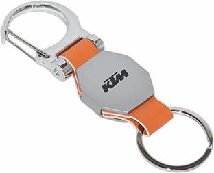 QNINE Bike Amazing Keychain Leather Key Chain Key Ring with Hook (Orange) Key Chain