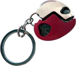 JOSHISNEST Metallic Red Couple Heart Key Chain