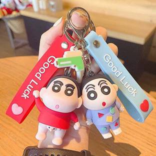 gtrp Cute Shinchan 3D Keychain With Charm.(Red) Pack Of 2 Key Chain