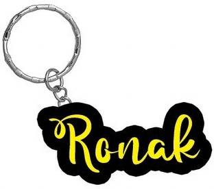 SY Gifts Ronak Name Black Yellow Name Keychain Key Chain