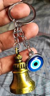 Meeko.com good luck Guardian bell with evil eye key chain for men ,women and boys Key Chain