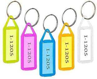 SHUANG YOU Plastic Multicolor Assorted Keychain with Two Side Id Label and Split Ring for Office, Home Key, Hotel, Drawers Keyring (Pack Of 100) Key Chain