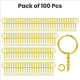 Niraft 100 Pcs Keychain Rings with 100 Jump Rings , Best for Resin Art & Handmade Gifts Key Chain