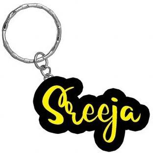 SY Gifts Sreeja Name Black Yellow Name Keychain Key Chain
