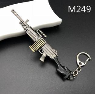 MAG BEE PUBG M249 Machine Gun Metal (Silver and Back Combination)) Key Chain