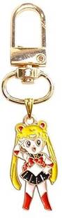 Shilpmart Sailor Moon Anime Character Keychain, Gold Metal Swivel Clasp Key Chain