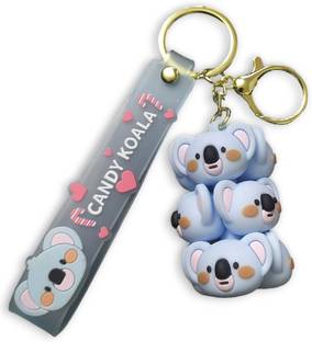 Yeahmom Trendy Silicone 3D Bunch Keychain Backpack Famous Characters Cute Candy Koala Key Chain