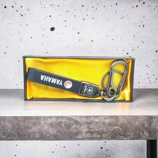 WHITE POPCORN Yamaha Stylish Leather Stripe keychain Key Chain