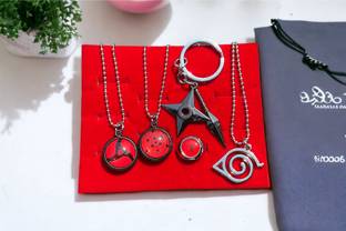 Skycart Anime Naruto Akatsuki Symbol Ring And pendant ,Keychain Key Chain