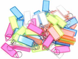 Sanchi Creation Multicolor Keyring & Keychain with Name Tag Labels (Pack of 100) Key Chain
