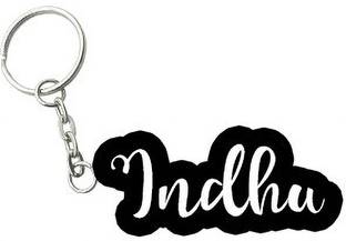 SY Gifts Indhu Black White Name Keychain Key Chain