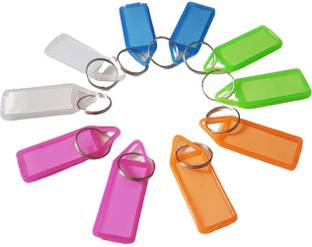 Goodwill Tech 100 Pcs Multicolor ID Name Keyrings & Keychains Key Tags with Labe Key Chain
