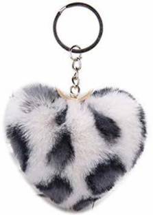 Griztan Heart Pom Pom keychain & keyring for girls Key Chain