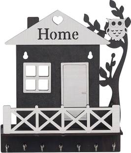 KAAC HANDICRAFTS Premium 'HOME'Desginer Wooden Key Holder for Home/Office Decor Wood Key Holder