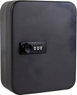 Brezleen Security Metal Key Box with Small Adjustable Wall Mount Key Lock Cabinet Steel Key Holder