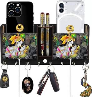 SNDArt MDF Wooden Wall Mounted Designer Key Holder & Mobile Storage Box | Holder Wood Key Holder