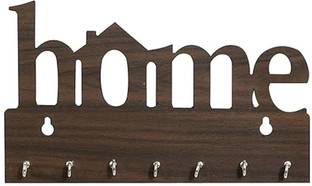 GORVINU CRAFTS Brown Home Design Wooden Side Shelf Key Holder for Home and Kitchen Wood Key Holder