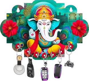 rangat craft Special Designer Lord Ganesh wood key holder Wood Key Holder