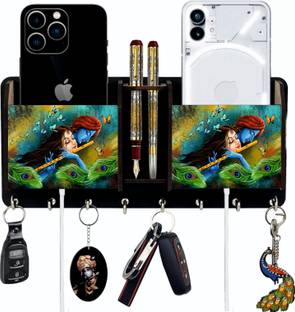 SK PARO Radha Krishna key holder for home and Office/gift Wood Key Holder