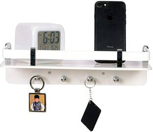 Spacekeeper Acrylic Key Holder with Shelf 2 in 1 Multipurpose/Key with Wall Mount Acrylic Key Holder