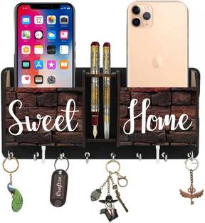 Craftzo Key Holder For Wall /Mobile Holder/Phone Stand /Home Decor Items/ Wood Key Holder