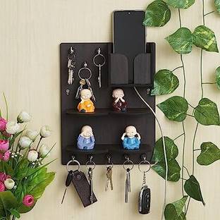 Flipkart SmartBuy Premium New Keychain Stand with Mobile Chrging Stand Wood Key Holder