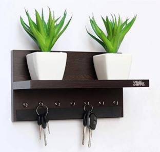 WOOD MINE KEY HOLDER AND HOME KEY STAND FOR WALL WITH 6HOOKS Wood Key Holder