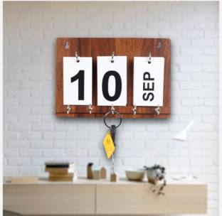 SUZIX 2 in 1Key Holder With Calander Wood Key Holder