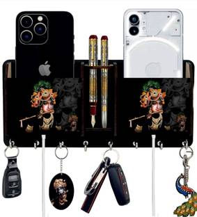 SK PARO Print Black Krishna wood key holder for home and Office décor Wood Key Holder