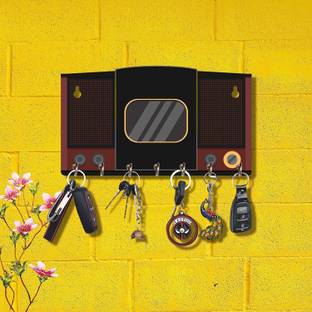 Flipkart SmartBuy HD UV Printed Retro Speaker Shaped Keys Wood Key Holder