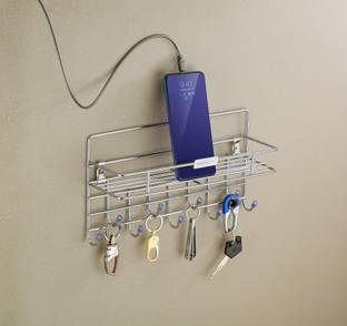 kinglet Kinglet Steel 9 Key Stand Wire With Racks Steel Key Holder (9 Hooks, Steel) Steel Key Holder