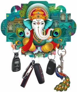 ambika fashion Wooden Ganesh Key Holder For Home decorative gift item Wood Key Holder