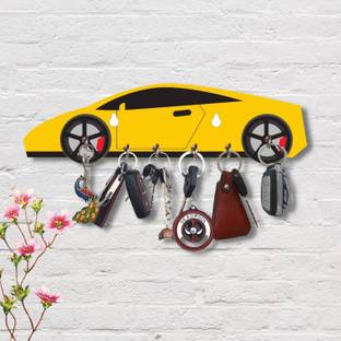 Shivika Crafts Car Printed Key Holder For Home Decor, Living Room, Keys Stand Wood Key Holder